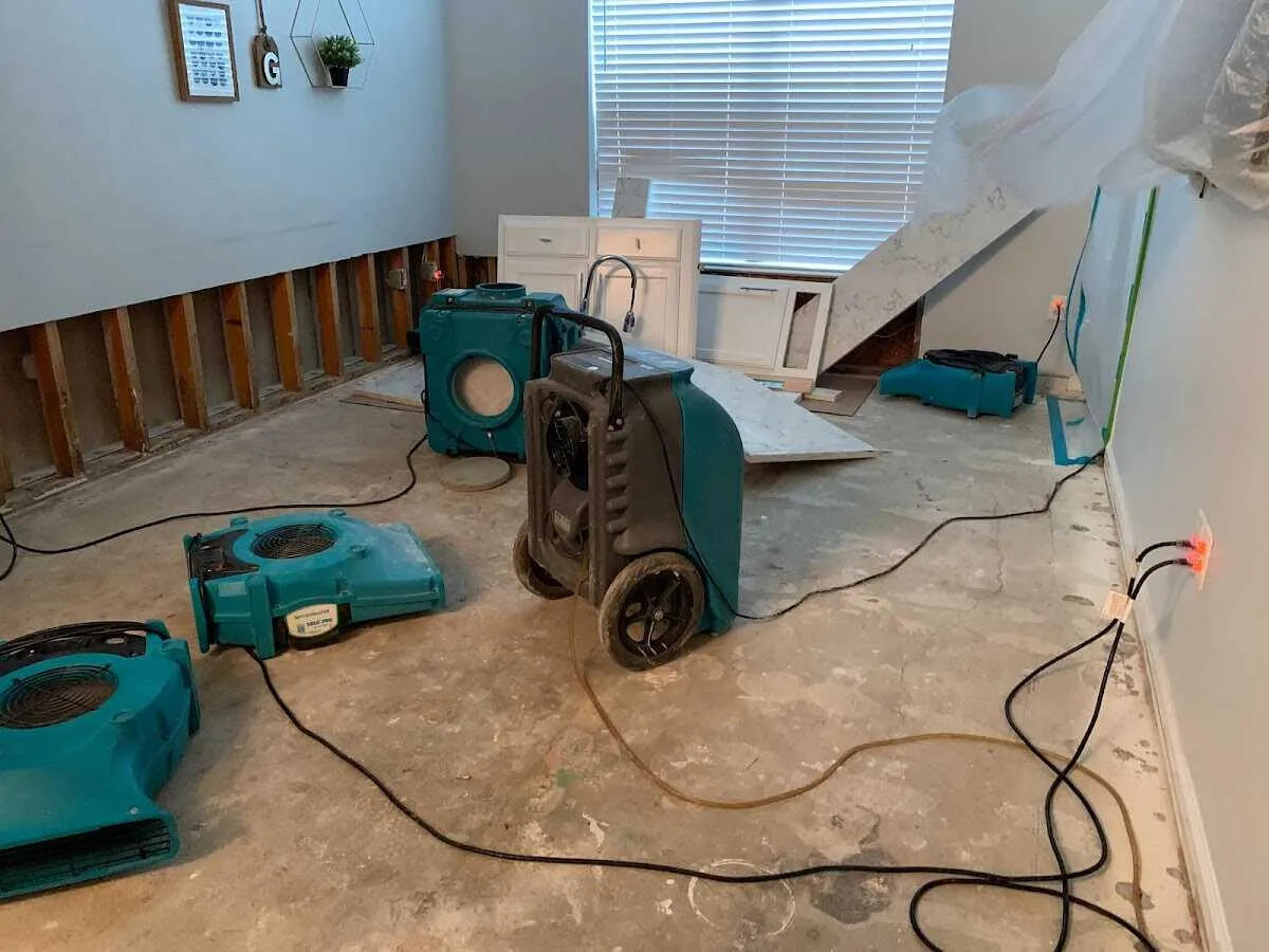 Dehumidifier in flood-cut room for Water Extraction & Removal in Muskegon Heights